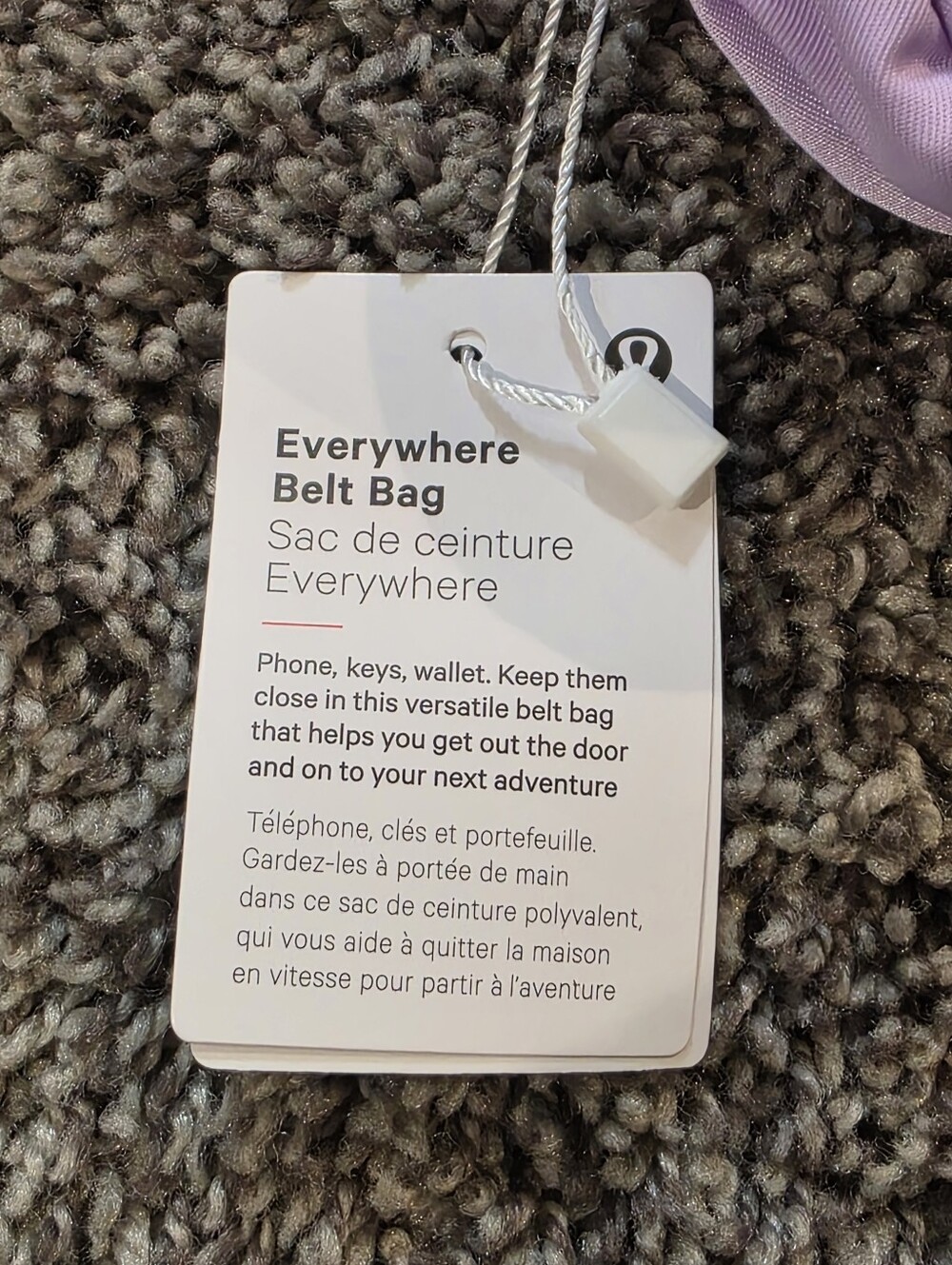 Lululemon Everywhere Belt Bag Lilac Play/Silver 1L - Picture 2 of 9
